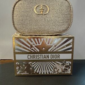 Christian Dior Metallic Gold Cosmetic Pouch New with box. Bag only.